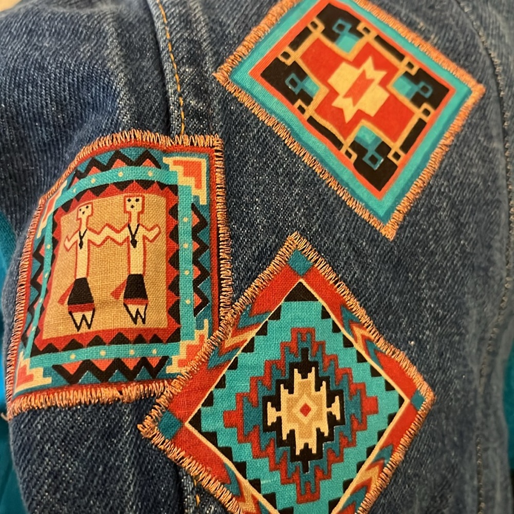 1980's Fruit of the Loom Southwestern Country & Western Denim Jacket Size L